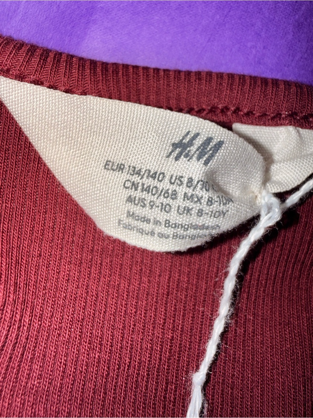 196Women’s Ribbed Button-Front Square Neck Top - Burgundy - Picture 3 of 3
